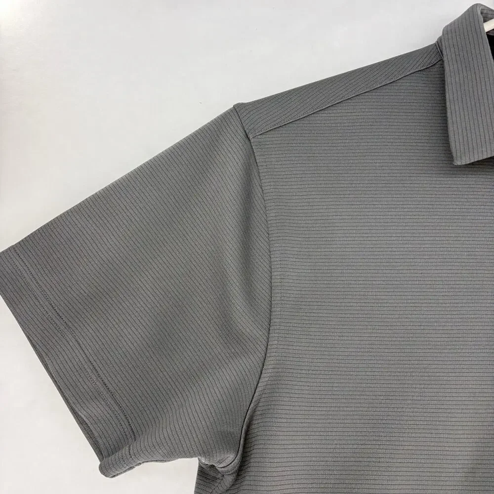 Under Armour Men's XL HeatGear Tech Textured Stripe Polo Shirt Gray - Picture 7 of 15